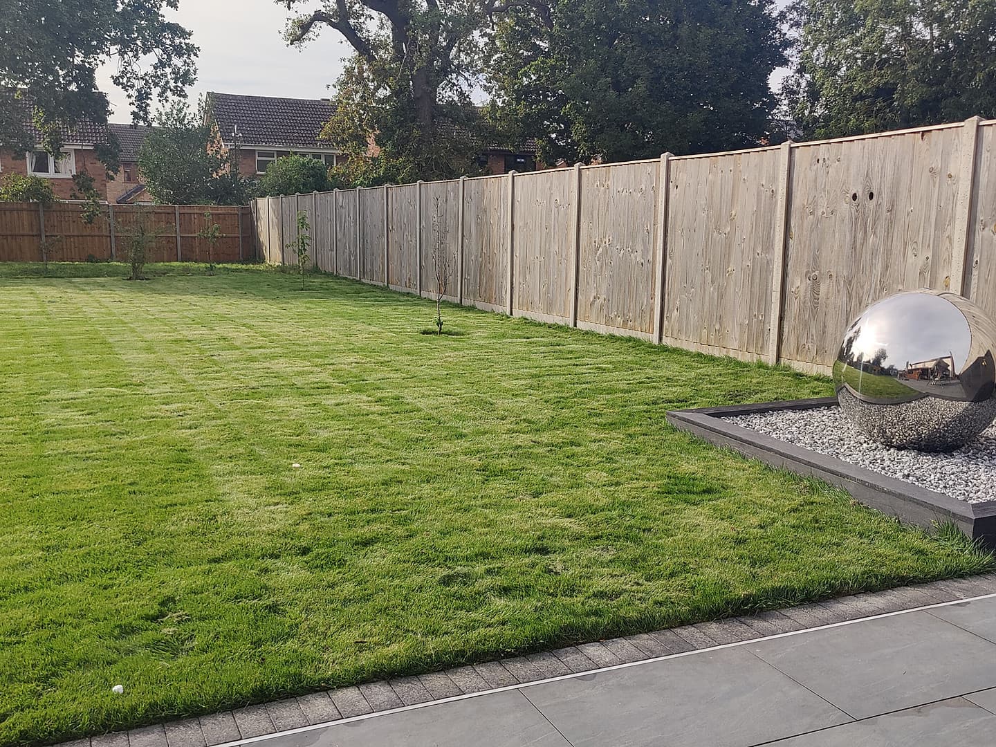 New Lawn with Mirror-Ball Water Feature